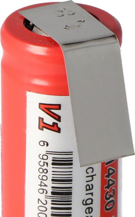 Actual product image AccuCell Battery IMR 14430 with solder tag U-shape (1 pcs., 600 mAh, Rechargeable battery)