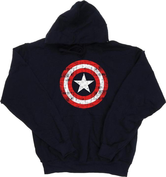 Immagine prodotto Avengers Captain America Scratched Shield Felpa con Cappuccio Uomo (XXL)