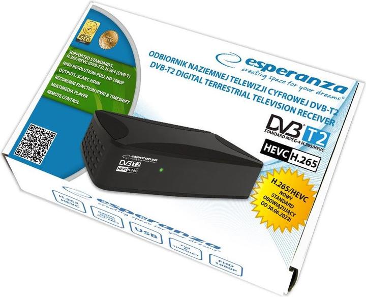 Immagine prodotto Esperanza Ricevitore TV EV108 (DVB-T2)