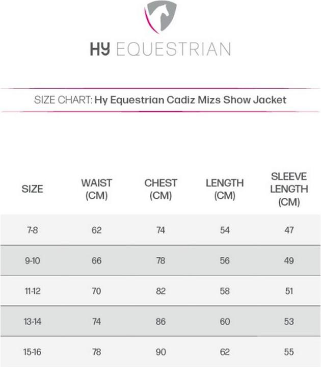 Produktbild Hy Cadiz Mizs Wettkampfjacke (128)