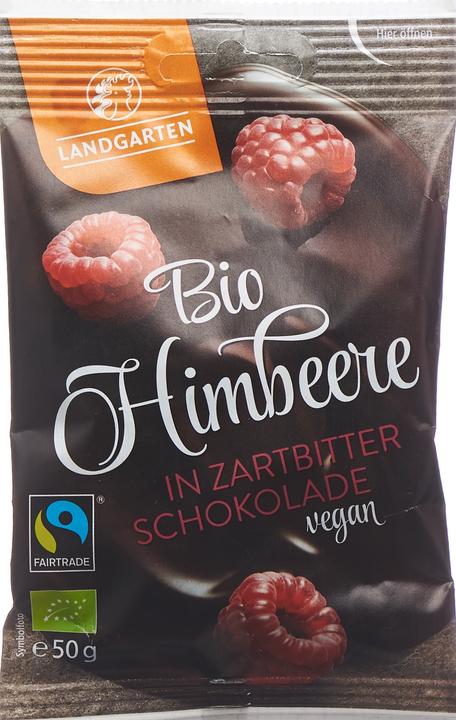 Actual product image Landgarten Organic raspberry in dark chocolate (50g) (50 g)