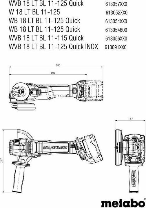 Actual product image Metabo WB 18 LT BL 11-125 Quick (125 mm)