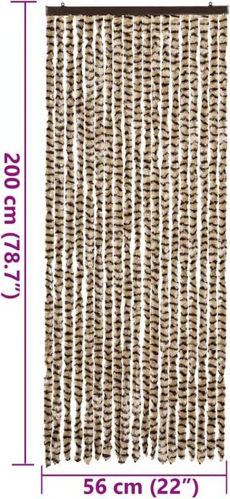 Produktbild VidaXL Fliegenvorhang Insektenschutz Türvorhang Fadenvorhang Beige Braun (56 x 200 cm)