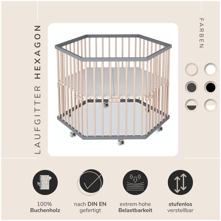 Actual product image Sämann Playpen 6 corners (Beech)