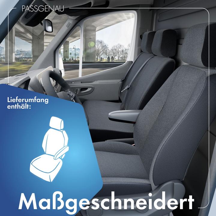 Actual product image Walser Seat covers for Fiat Doblo 2 single seat front passenger polyester BJ 2010 today