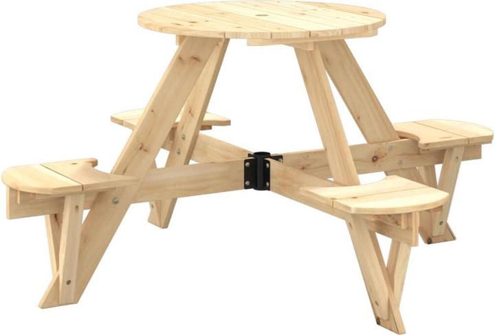 Produktbild VidaXL Picknicktisch für 4 Kinder mit Schirmloch Rund