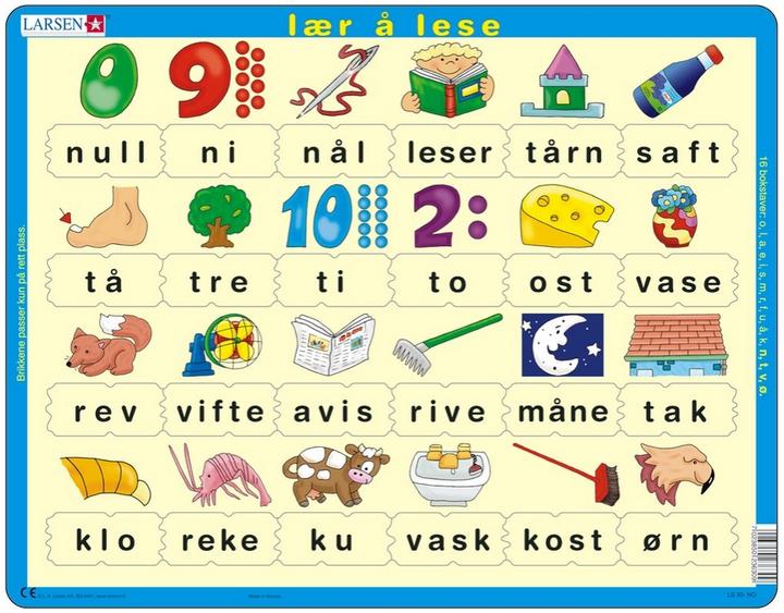 Image du produit Larsen Learn to read (lower cases) - Norvégien (24 pièces)