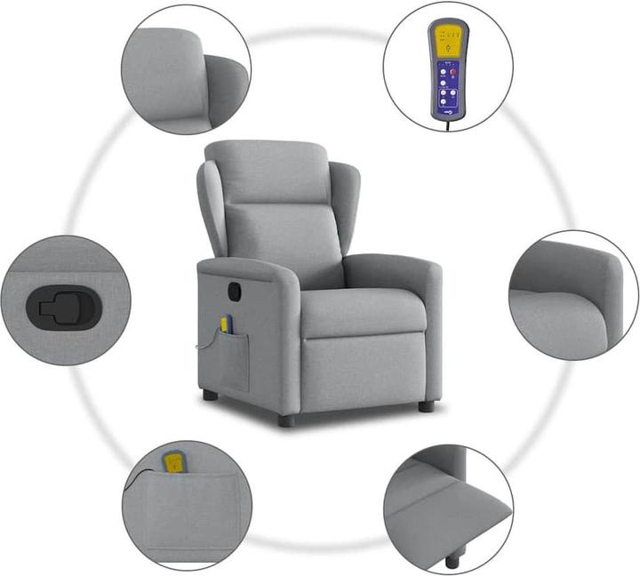 Produktbild VidaXL Massagesessel Hellgrau Stoff