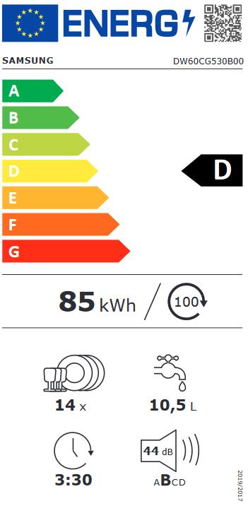 Etichetta energetica Samsung DW60CG530B00EG