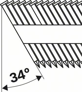 Produktbild Bosch Professional Zubehör D-Kopf Streifennagel SN34DK 75, 2,8 mm, 75 mm, blank, glatt
