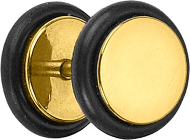Image du produit Star Piercing Fake Plug vergoldet mit O-Ring und Titanium Beschichtung (sans laiton, Acier chirurgical 316L)