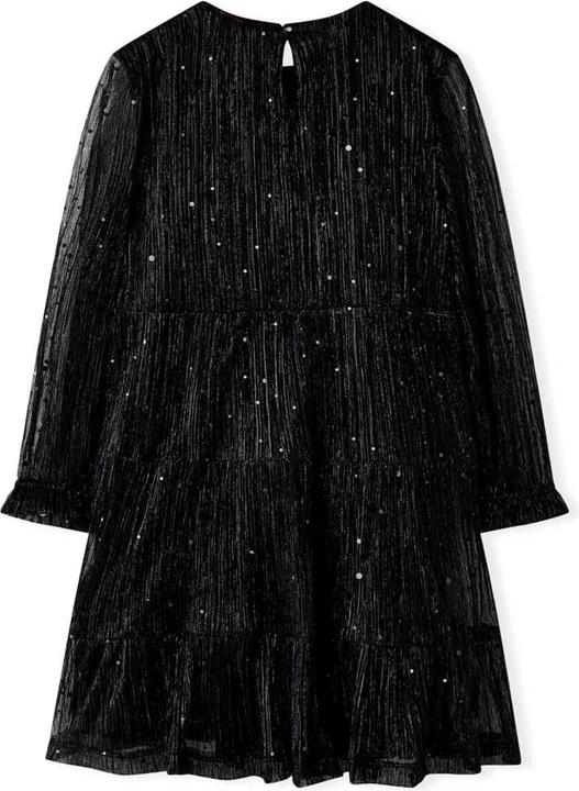 Actual product image VidaXL Children's dress with long sleeves black 116,outer material (116)