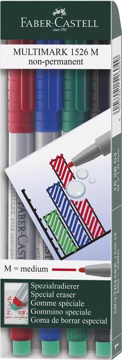 Faber-Castell Overheadstift Multimark Non-Permanent (Mehrfarbig, 1 mm, 4 x)