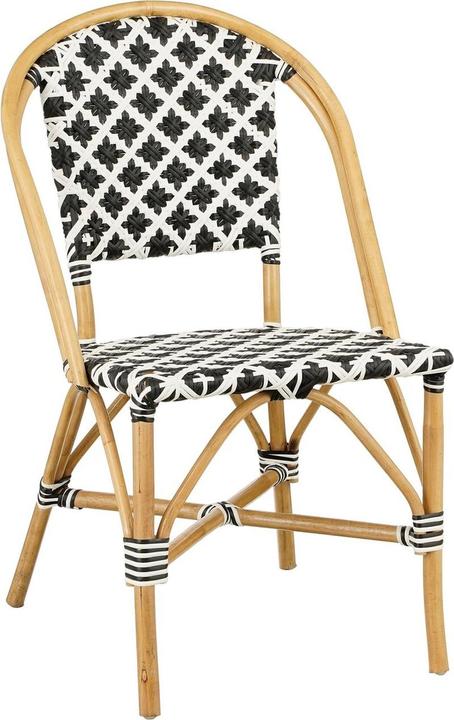 Image du produit Mica Decorations Glimmerdekorationen Mandox Bistro Stuhl - L51 x B57 x H90 cm - Rattan - Schwarz, Weiss