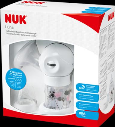 Actual product image NUK Luna electric comfort breastpump, 2-phase rhythm, infinitely variable suction strength control