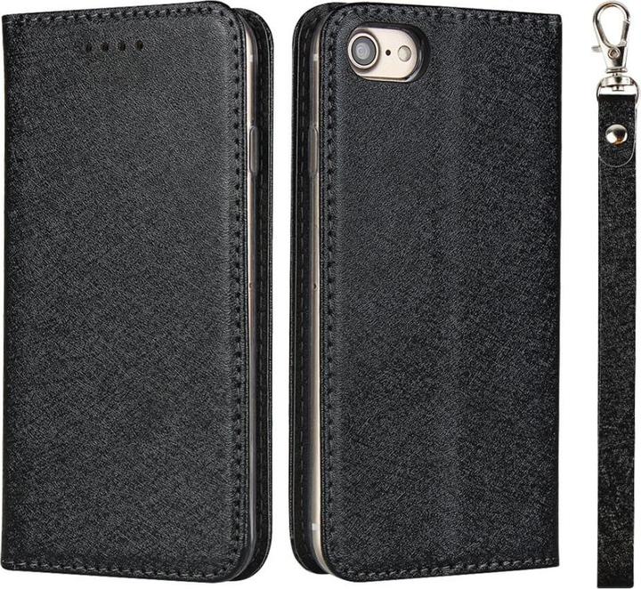 Produktbild Cover-Discount iPhone SE / 8 / 7 - Silk Texture Flip Case schwarz (Apple iPhone SE (2nd Gen), Apple iPhone 8, Apple iPhone 7)