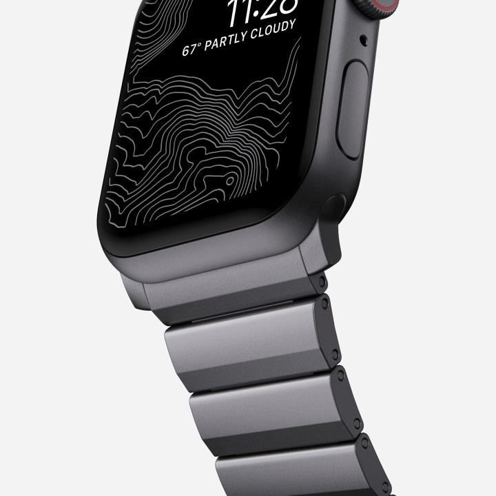 Produktbild Nomad Armband Aluminium Apple Watch Gray (21.5 mm, grade N52 magnet, Edelstahl 316, Aluminium)