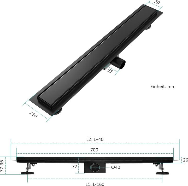 Actual product image Emke Duschrinne (700 mm)