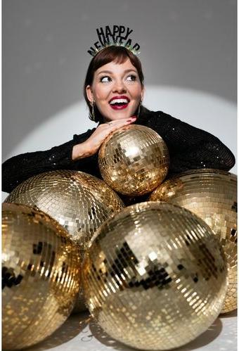 Actual product image Partydeco Partyaccessoire Discokugel Gold, 30 cm