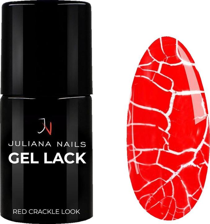 Produktbild Juliana Nails Gel Lack Red Crackle Look (Red Crackle Look, Gel-Effekt Nagellack)