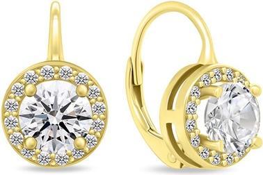 Brilio Silver - Sparkling gold-plated earrings with zircons EA913Y