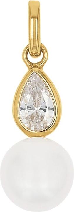 Produktbild Amor Anhänger für Damen, Gold 375, Zirkonia synth., Süsswasserzuchtperle (Gold 375, 9 ct)