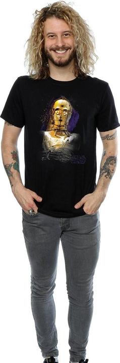 Actual product image Star Wars Mens The Last Jedi C-3PO Brushed T-Shirt (S)