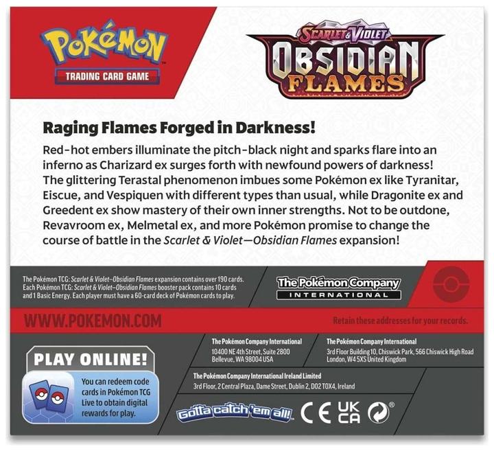 Actual product image Pokémon Obsidian Flames (English, Booster Pack)