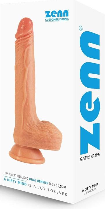 Actual product image Zenn Super Soft Realistic Dual Density Dick 19.5cm