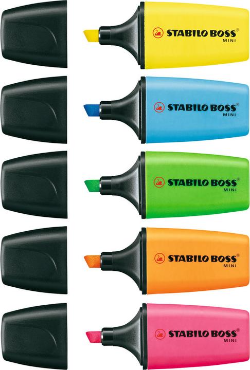 Produktbild STABILO BOSS MINI Textmarker (Gelb, Pink, Blau, 5 mm, 3 x)