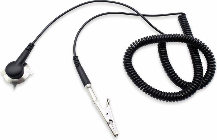 Image du produit Quadrios Câble de mise à la terre ESD 3.00 m pince, bouton-pression 10 mm, connecteur, pince crocodile