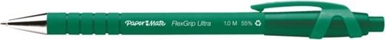 Actual product image Paper Mate Flexgrip Ultra Clip-on Retractable Ballpoint Pen Medium 12 Pieces (Green, 12 x)