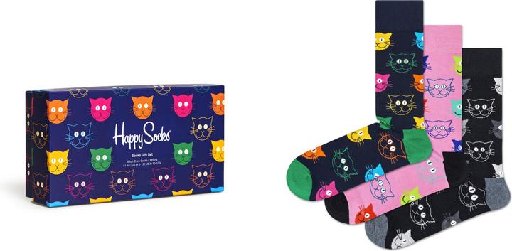 Actual product image Happy Socks Mixed Cat Gift Set (pack of 3, 36 - 40)