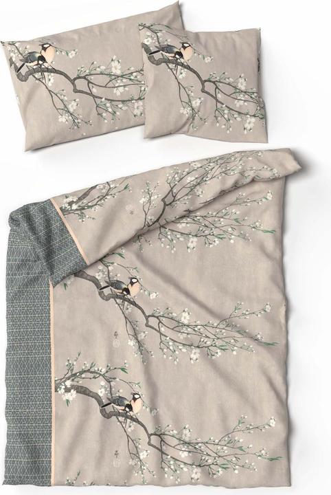Image du produit Lotus Bettwaren Bettwäsche Bambus Birds spring (Housse de couette, 160 x 210 cm)