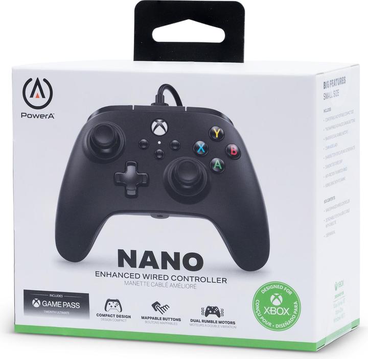 Produktbild PowerA Nano verbesserter kabelgebundener Controller von für Xbox Series X|S - Schwarz (Xbox Series X, Xbox Series S, PC)