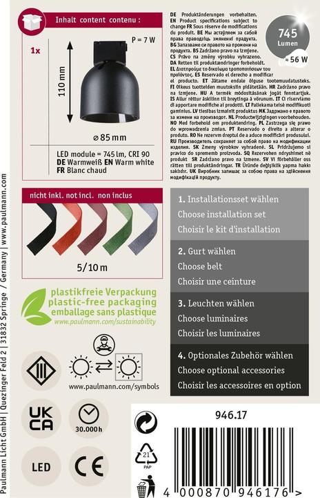 Produktbild Paulmann Gurt-System ULine Spot Ronde (745 lm)