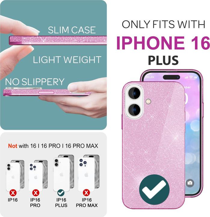 Actual product image Nalia Glitter hybrid cover (Apple iPhone 16 Plus)