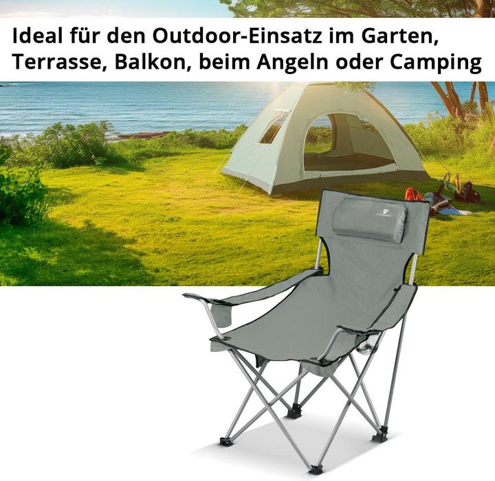 Image du produit Stahlwerk Chaise de camping Chaise de jardin Chaise pliante Chaise de pêcheur Fauteuil pliant