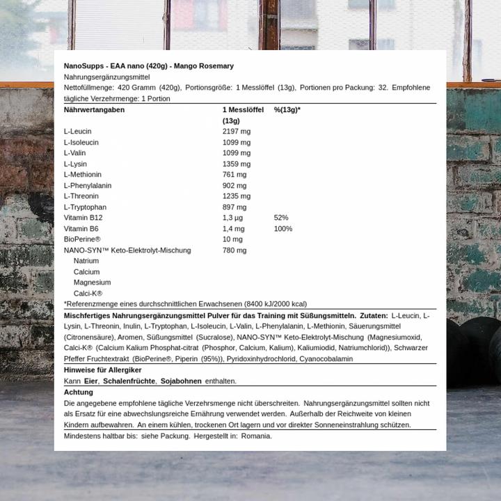 Produktbild Nanosupps EAA nano (Mango Rosemary, 1 Stk., 500 g)