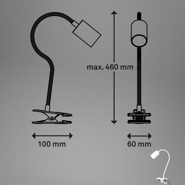 Actual product image Briloner LED clamp light, white, incl.. 1xLED 2.4W (290 lm)