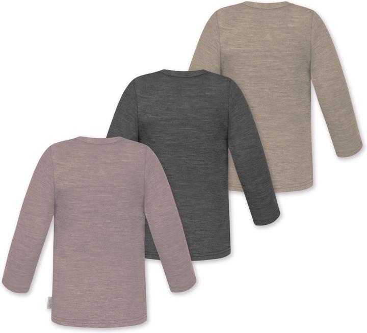 Image du produit Normani Lot de 3 manches longues bébé mérinos "Taupo" - 9475 (62)