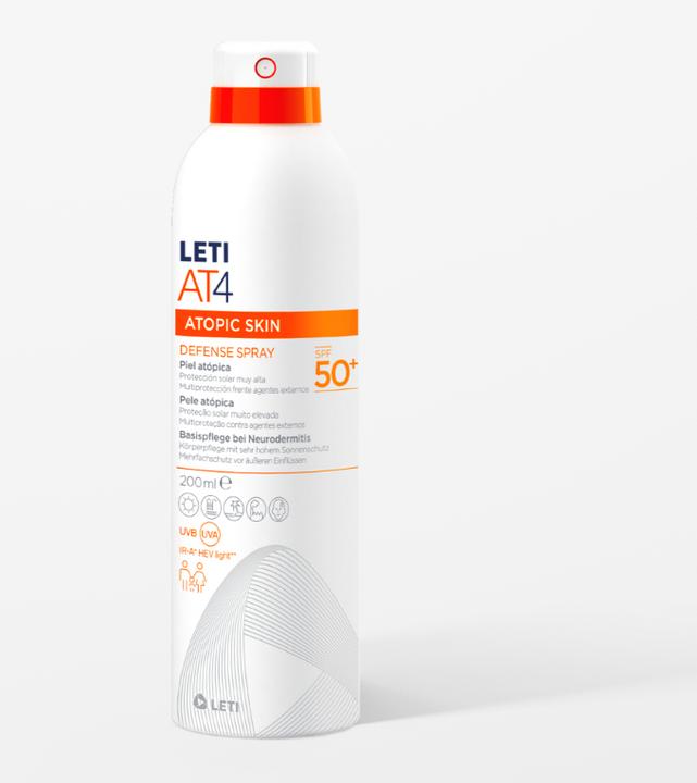 Produktbild Leti letiAT4 atopic skin defense Spray LSF 50+, 200 ml Lösung (Sonnenspray, SPF 50+, 200 ml)