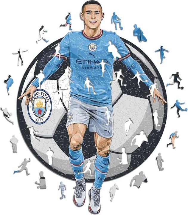 Productafbeelding Iconic Man City FC - Phil Foden - Houten legpuzzel maat L (500 stukjes) (500 onderdelen)