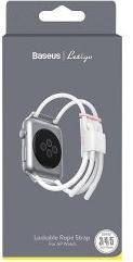 Produktbild Baseus Let's go Series iWatch Strap Lockable Rope for 3,4,5 series38 mm40 mm, WeissPink (Baumwollschnur, PC, Aluminiumlegierung)