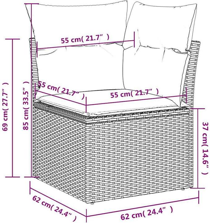 Immagine prodotto VidaXL Set di divani da giardino 7 pezzi in poly rattan marrone