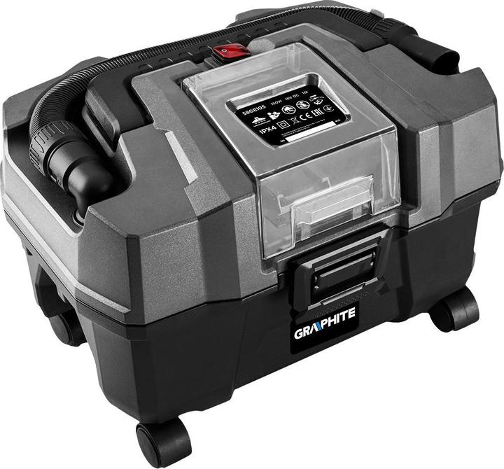Actual product image Graphite Workshop vacuum cleaner Energy + 18V, Li-Ion, 10 L, without battery (Wet dry vacuum cleaner)