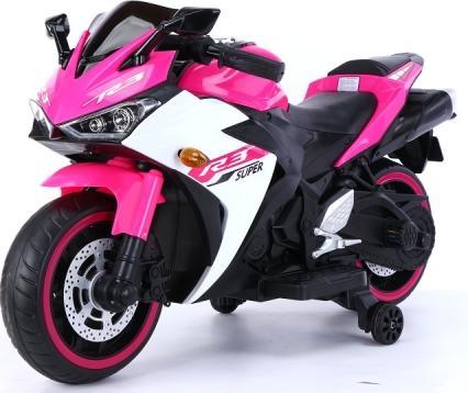 Image du produit Es-toys Elektro Kindermotorrad 888 – 12V 4,5A Akku – mit Stützräder, Musik und Lichter -Pink