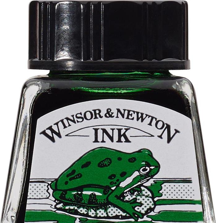 Produktbild Winsor & Newton Drawing Ink 14ml Brilliant Green 046 (Brilliant Green, 14 ml)