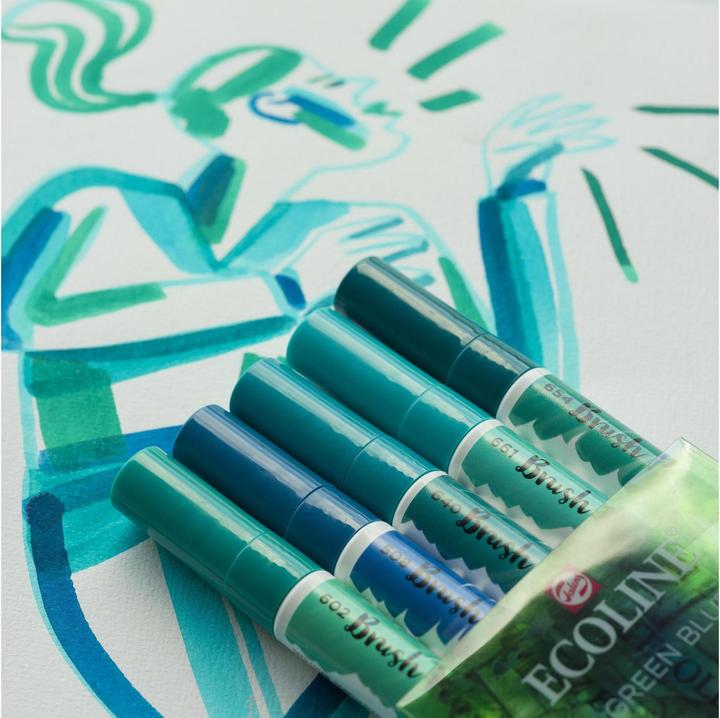 Actual product image Talens Ecoline (White, Green, Blue, Black, 5 x)