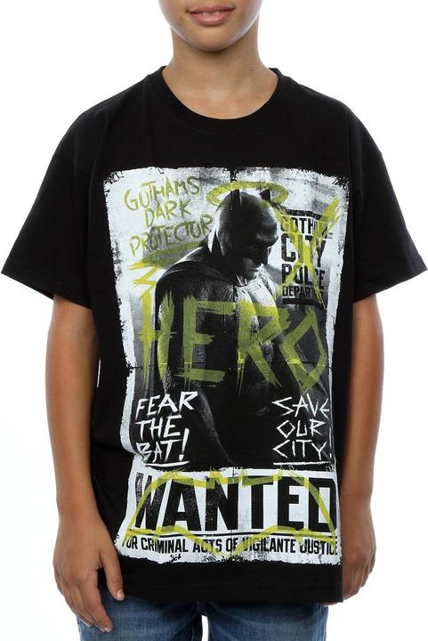 Actual product image Boys Batman v Superman Wanted Poster T-Shirt (152, 158)